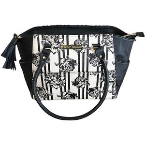 Betsy Johnson black and white  satchel.